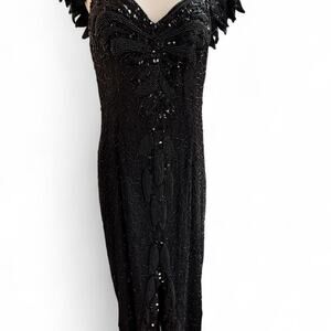 Right Choice Vintage Black Silk Beaded Dress